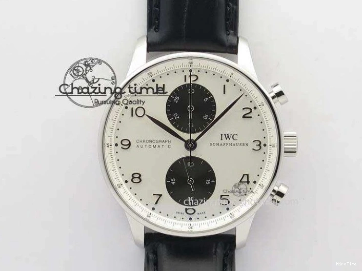 MIROTIME 0225 UrbanStyle Portuguese Tourbillon Power Reserve Moonphase SS White Dial On Black Leather Strap 7318